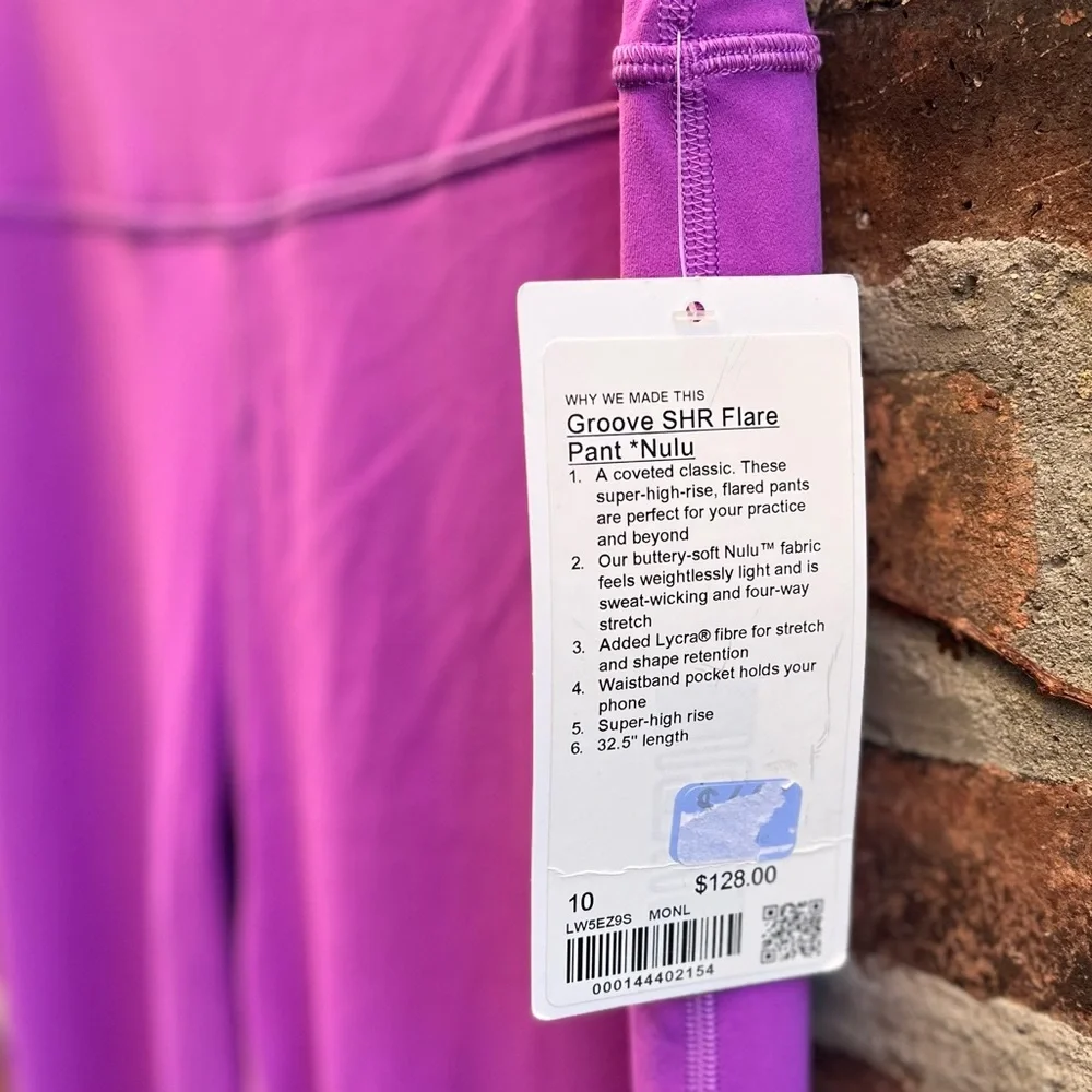 NEW Lululemon Size 10 Groove Super High Rise Flared Pant *Nulu Moonlit Magenta - Picture 6 of 10